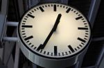 Clock At Sky Train Station Stock Photo