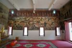 The Famous Beautiful Wall Murals In Wat Ubosatharam In Uthai Thani Stock Photo