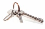 Keys On A White Background Stock Photo