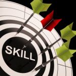 Skill On Dartboard Shows Gained Skills Stock Photo