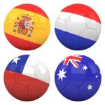 3d Soccer Balls With Group B Teams Flags, Football Brazil 2014 Stock Photo