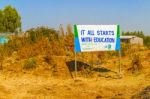 Sign By The Road In Bahir Dar Stock Photo