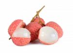 Lychee Or Litchi Isolated On The White Background Stock Photo