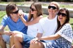 Portrait Of A Young Group Laughing Stock Photo