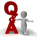 Question And Answer Q&a Sign And 3d Character As Symbol For Supp Stock Photo