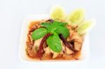 Hot Spicy Thai Cuisine Pork Salad Stock Photo