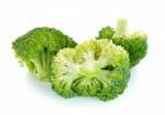 Fresh Broccoli Isolated On The White Background Stock Photo