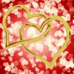 Golden Heart Shaped Stock Photo