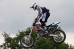 Stunt Motorcyclist At The Hop Farm In Kent Stock Photo