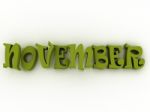 November Sign With Colour. 3d Paper Illustration Stock Photo