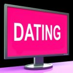 Online Dating Computer Shows Romance Date And Web Love Stock Photo