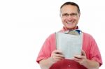 Handsome Man Reading Book Stock Photo