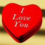 Red Heart With I Love You Text Stock Photo