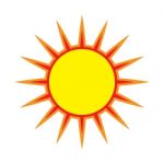 Sun On White Background Stock Photo