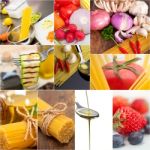 Healthy Vegetarian Vegan Food Collage Stock Photo