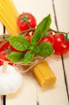 Italian Basic Pasta Ingredients Stock Photo