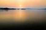 Beautiful Lake At Sunset Stock Photo