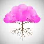 Pink Tree.  Illustration Stock Photo