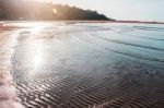 Beach At The Sea In Morning Stock Photo