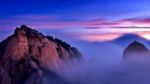 Bukhansan Mountains Is Covered By Morning Fog And Sunrise In Bukhansan National Park, Seoul In South Korea Stock Photo