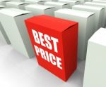 Best Price Box Represents Bargains And Discounts Stock Photo