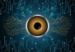 Cyber Security Watching Eye Stock Photo