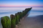 Breakwater Sunset Stock Photo