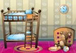 Cartoon  Illustration Interior Kid Room With Separated Layers Stock Photo