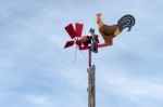 Weathervane At The Restaurant Malga Rinderplatz On The Villandro Stock Photo