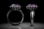 Antique Amethyst Ring Stock Photo