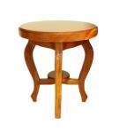 Wooden Chinese Round Chair On White Background Stock Photo