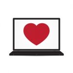  Love Heart Laptop Computer Stock Photo