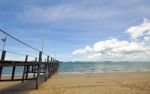 Lompaya Harbor Bridge To Koh Tao Island Stock Photo