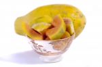 Papaya Fruit Sliced Stock Photo