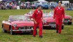 Red Arrows Pilots Entertaining The Crowds At Biggin Hill Stock Photo