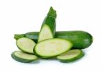 Zucchini Isolated On The White Background Stock Photo