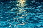 Blue Water Surface That Reflects Light Stock Photo