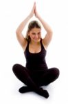 Young Female Doing Yoga Stock Photo