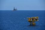 The Offshore Oil Rig And Remote Platform Stock Photo