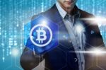 Crypto-currency,  Bitcoin Internet Virtual Money. Currency Techn Stock Photo