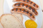 Traditional German Wurstel Sausages Stock Photo