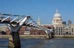 Millennium Bridge And St Pauls Cathedral Stock Photo