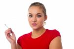 Young Lady Posing With Cigarette Stock Photo