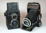 Two Vintage Cameras Stock Photo