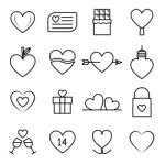 Valentine Line Icon Set  Illustration Stock Photo