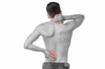 Sports Injury Pain Towards Back Stock Photo