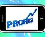 Profits On Smartphone Showing Monetary Increase Stock Photo