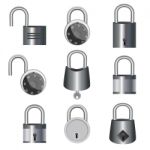 Lock And Unlock Icons Stock Photo