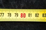 Centimeters Near A Tape Measure On The Number Eighty Stock Photo