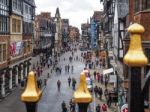 People Shopping In Chester City Centre Stock Photo